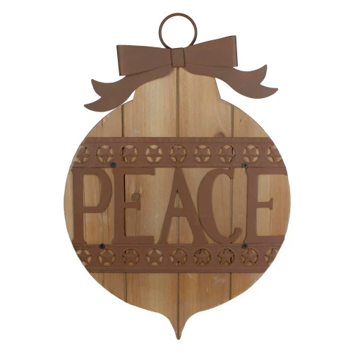 Northlight 17" Rustic Brown PEACE Christmas Ornament Wall Sign 1 Northlight 17" Rustic Brown PEACE Christmas Ornament Wall Sign