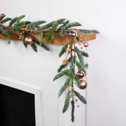 6' Rose Gold Ball Ornaments Artificial Christmas Garland, Unlit -Northlight Sale Store northlight jy99518 01201 85109.1701796961