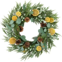 Northlight Real Touchâ„¢? Cypress, Lemon And Eucalyptus Artificial Christmas Wreath - 22" - Unlit