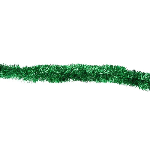 Northlight 12' Traditional Green Christmas Tinsel Garland - Unlit 2 Northlight 12' Traditional Green Christmas Tinsel Garland - Unlit - Image 2
