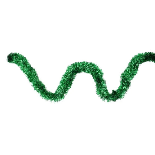 Northlight 12' Traditional Green Christmas Tinsel Garland - Unlit 1 Northlight 12' Traditional Green Christmas Tinsel Garland - Unlit