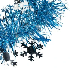 Northlight 12' X 3" Sky Blue And Silver Snowflakes Christmas Tinsel Garland - Unlit -Northlight Sale Store northlight k15322 4update 33003.1667339342