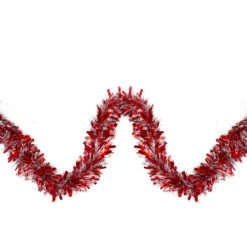 Northlight Red And Silver Wide Cut Christmas Tinsel Garland - 12 Feet, Unlit
