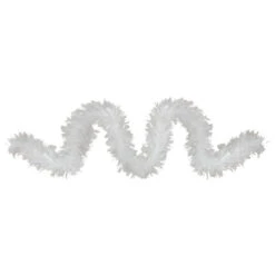 Northlight 12' X 3" Clear And White Snowblush Artificial Tinsel Christmas Garland - Unlit