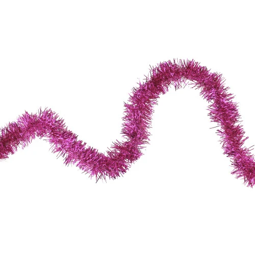 Northlight Shiny Traditional Tinsel Commercial Christmas Garland - 50' - Pink - Unlit 1 Northlight Shiny Traditional Tinsel Commercial Christmas Garland - 50' - Pink - Unlit
