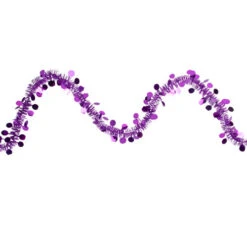 Northlight Tinsel And Polka Dot Commercial Christmas Garland - 50' X 1.5" - Purple - Unlit