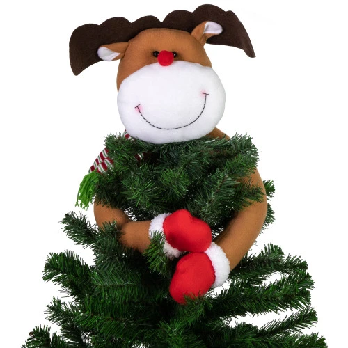 Northlight 26" Plush Reindeer Christmas Tree Topper, Unlit 6 Northlight 26" Plush Reindeer Christmas Tree Topper, Unlit - Image 6