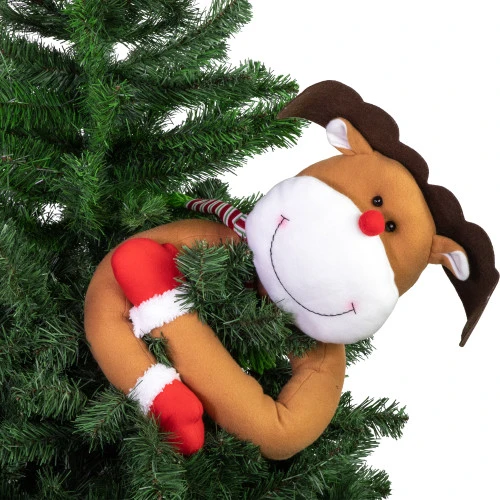 Northlight 26" Plush Reindeer Christmas Tree Topper, Unlit 7 Northlight 26" Plush Reindeer Christmas Tree Topper, Unlit - Image 7