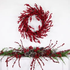 Northlight Red And Burgundy Berry Artificial Christmas Wreath, 22-Inch Unlit -Northlight Sale Store northlight kjit4911hd styled 06934.1681836428