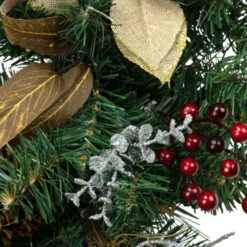Northlight Pine With Burlap Poinsettias And Jute Ornaments Christmas Garland - 6' X 10" - Unlit -Northlight Sale Store northlight kjix6180td 4 08589.1652460374