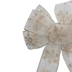Northlight 14" X 9" Sheer And Gold Snowflake 6 Loop Christmas Bow Decoration -Northlight Sale Store northlight ky91474 1 84747.1608347577