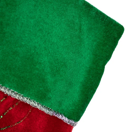 Northlight 19.5" Red Velveteen Fishing Themed Christmas Stocking With Green Cuff 3 Northlight 19.5" Red Velveteen Fishing Themed Christmas Stocking With Green Cuff - Image 3