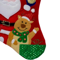 20.5" Red And White Glittered Santa Claus And Reindeer Christmas Stocking -Northlight Sale Store northlight l85526 3 31565.1665173704
