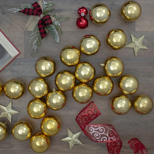 60ct Vegas Gold Shatterproof Shiny Christmas Ball Ornaments 2.5" (60mm) 2 60ct Vegas Gold Shatterproof Shiny Christmas Ball Ornaments 2.5" (60mm) - Image 2