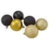 Northlight 100ct Black And Gold Shatterproof 3-Finish Christmas Ball Ornaments 2.5" (60mm)