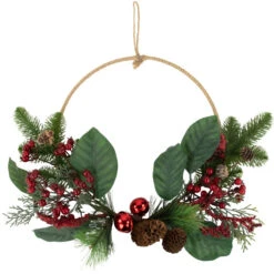 Northlight Red And Green Foliage, Pinecones And Berries Artificial Christmas, 17-Inch, Unlit