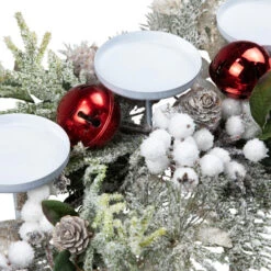 Northlight Frosted Winter Greenery And Jingle Bells Christmas Pillar Candle Holder - 28" -Northlight Sale Store northlight ll94337 05. 43222.1726020106