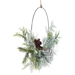 Northlight Frosted Mixed Foliage With Berries And Pinecone Artificial Christmas Wreath, 16-Inch, Unlit -Northlight Sale Store northlight ll94348 2 30357.1671786414