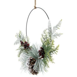 Northlight Frosted Mixed Foliage With Berries And Pinecone Artificial Christmas Wreath, 16-Inch, Unlit -Northlight Sale Store northlight ll94348 3 43543.1671786414