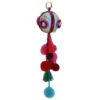 Northlight 10.25" Blue And Red Ball With Pompoms Christmas Ornament