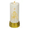 9" Gold And White Nativity Scene Flameless Candle
