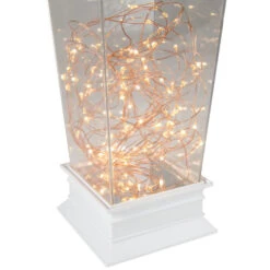 Northlight Tapered Lantern With Rice Lights Decoration - 12" - White - Clear Lights -Northlight Sale Store northlight mw90997 4 sample 92285.1603245546