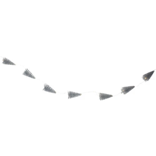 Northlight LED Lighted Battery Operated Silver Mini Sisal Tree Christmas Garland - 6.5' - Warm White Lights 3 Northlight LED Lighted Battery Operated Silver Mini Sisal Tree Christmas Garland - 6.5' - Warm White Lights - Image 3