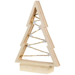 Northlight Lighted Wooden Christmas Tree With Stars Decoration - 11" -Northlight Sale Store northlight nj95130 02 37215.1694187837