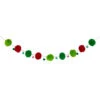 Northlight Pom Pom Christmas Garland - 4' X 2" - Green And Red - Unlit