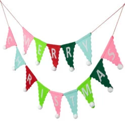 45" Multi "Merry Christmas" Triangles Banner Garland - Unlit -Northlight Sale Store northlight nj95159 02 83040.1695744025