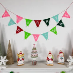 45" Multi "Merry Christmas" Triangles Banner Garland - Unlit -Northlight Sale Store northlight nj95159 styled 01 15268.1695744025