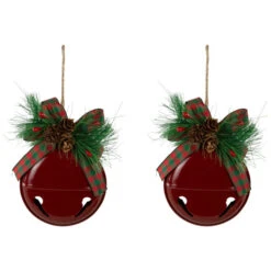 Northlight Jingle Bells With Bow And Pinecones Christmas Disc Ornaments - Red - 5" - Set Of 2 9 Northlight Jingle Bells With Bow And Pinecones Christmas Disc Ornaments - Red - 5" - Set Of 2 -Northlight Sale Store northlight nj96024 02 59158.1723165686