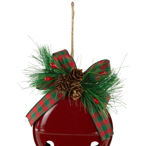 Northlight Jingle Bells With Bow And Pinecones Christmas Disc Ornaments - Red - 5" - Set Of 2 6 Northlight Jingle Bells With Bow And Pinecones Christmas Disc Ornaments - Red - 5" - Set Of 2 - Image 6