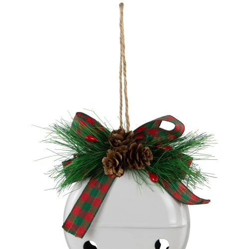 Northlight Jingle Bells With Bow And Pinecones Christmas Disc Ornaments - White - 5" - Set Of 2 7 Northlight Jingle Bells With Bow And Pinecones Christmas Disc Ornaments - White - 5" - Set Of 2 - Image 7