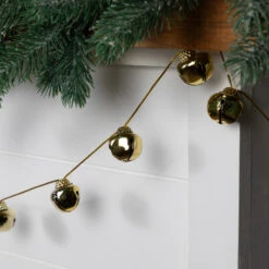 Northlight Shiny Metal Christmas Jingle Bells Garland - 7.5' - Gold