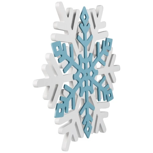 Northlight Snowflake Wooden Christmas Wall Decoration - 11.75" - White And Blue 3 Northlight Snowflake Wooden Christmas Wall Decoration - 11.75" - White And Blue - Image 3