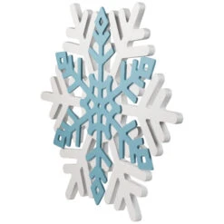 Northlight Snowflake Wooden Christmas Wall Decoration - 11.75" - White And Blue 9 Northlight Snowflake Wooden Christmas Wall Decoration - 11.75" - White And Blue -Northlight Sale Store northlight nj97105 03 07296.1726539036