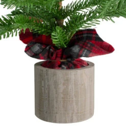 Northlight Potted Pine Medium Artificial Christmas Tree With Plaid Skirt - 1.3' - Unlit -Northlight Sale Store northlight nl00136 1 16761.1588356258