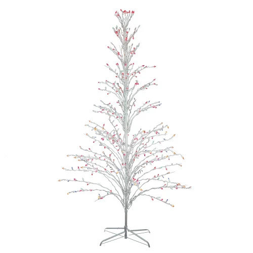 Northlight Cascade Twig Tree Outdoor Christmas Decoration - 6' - White - Multi Lights 1 Northlight Cascade Twig Tree Outdoor Christmas Decoration - 6' - White - Multi Lights