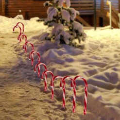Lighted Candy Cane Outdoor Christmas Pathway Markers - 13.5' White Wire - Set Of 10 -Northlight Sale Store northlight nl01040 style 70487.1665519664