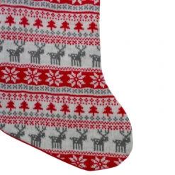 Northlight 19" Red And White Deer And Snowflake Knit Christmas Stocking With Faux Fur Cuff 6 Northlight 19" Red And White Deer And Snowflake Knit Christmas Stocking With Faux Fur Cuff -Northlight Sale Store northlight nl01817 28587.1603245597