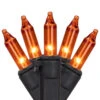 Northlight Mini Christmas Lights - Orange - 10' Black Wire - 50ct