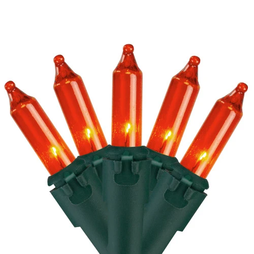Northlight Mini Incandescent Christmas Lights - Orange - 20.25' Green Wire - 100ct 1 Northlight Mini Incandescent Christmas Lights - Orange - 20.25' Green Wire - 100ct