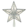 Northlight 9" LED Lighted Silver Glitter Star Christmas Tree Topper, Warm White Lights