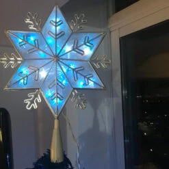 Northlight 10" Silver Snowflake Lighted Christmas Tree Topper - Blue Lights -Northlight Sale Store northlight nl02639 cxpic 86241.1694101349