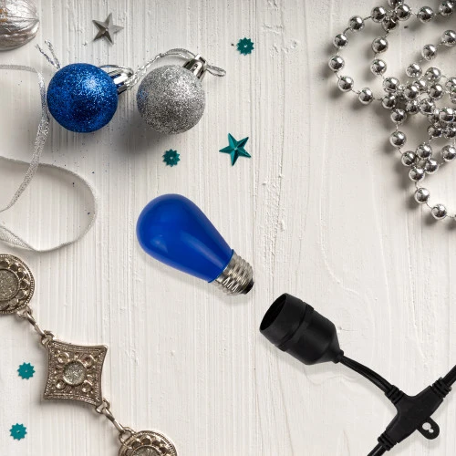 Northlight Pack Of 25 Opaque LED S14 Blue Christmas Replacement Bulbs 2 Northlight Pack Of 25 Opaque LED S14 Blue Christmas Replacement Bulbs - Image 2