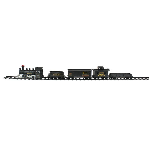 Northlight 15-Piece Pre-Lit Gray Battery Operated And Animated Classic Train Set With Sound 8.75" 2 Northlight 15-Piece Pre-Lit Gray Battery Operated And Animated Classic Train Set With Sound 8.75" - Image 2