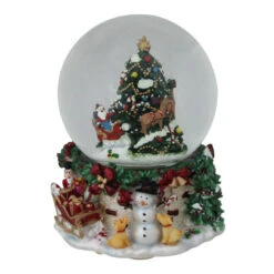 Northlight 6.75" Christmas Tree And Santa Claus Musical Snow Globe