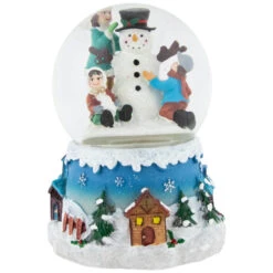 Northlight Children Building Snowman Musical Christmas Snow Globe - 5.75"