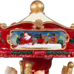 Winter Horses Animated Musical Christmas Carousel - 6.5" - Red And White -Northlight Sale Store northlight pm85841 03 57472.1698958405